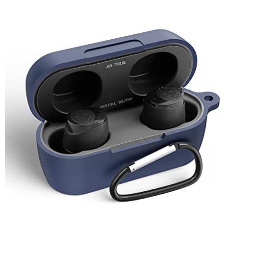 WQNIDE Case for Skullcandy Jib True, Shockproof & Anti-Lost Easy Carrying Silicone Protective Case with Keychain, Skullcandy JIB True Wireless Earbuds Case Cover(Blue)