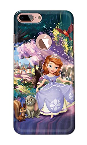 Image of PRINTFIDAA Cartoon Little Girl with Crown and Pet Animals Printed Designer Hard Case for iPhone 7 Plus Logo (5.5 inch) / iPhone 8 Plus Logo (5.5 inch), A1784, A1661, A1785 Back Cover -(e) RPM1008