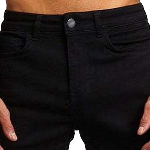 Mens Slim Fit Skinny Stretch Jeans Casual Comfy Denim Pencil Pants Classic Mid Rise Jean Trousers4