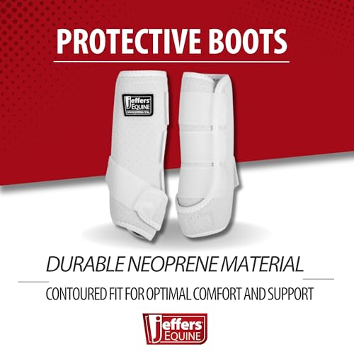 image for Jeffers Equine Protective Horse Boots 1 Pair White - Safe Neoprene Leg
