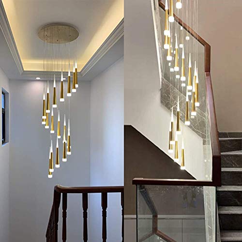 Lámpara colgante LED de cono dorado con 6 luces modernas 6