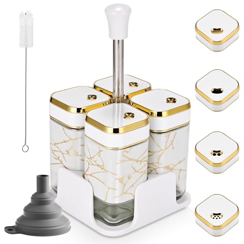 TDSYDS Gewürzgläser Eckig,120ML Gewürzdosen Set mit Streueinsatz Menage set,Salz und...
