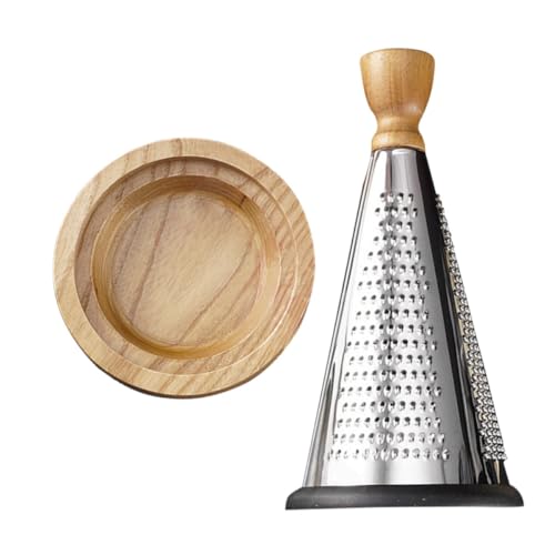 Rallador de queso de acero inoxidable con mango de madera miniatura 1