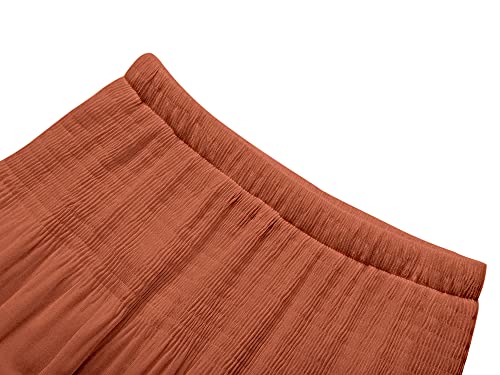 Image of NASHALYLY Women's Chiffon Elastic High Waist Pleated A-Line Flared Maxi Skirts