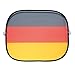 Produktbild elasto 2X Universal Sonnenblende Kfz Fanartikel EM 2021 Deutschland Sonnenschutz Auto für Seitenscheibe in Schwarz-Rot-Gold