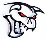 2X Demoncat Ghoul Redeye Logo Emblem Badge Compatible with Challenger Charger Hellcat Demon (4' x 3.3, Eye Color Red)