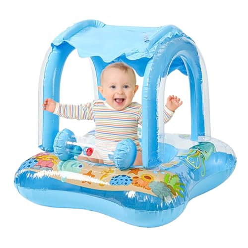 Flotteur de piscine pour bébé contre les coups de soleil avec pare-soleil ajustable
