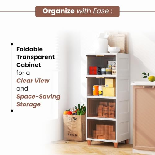 Image of HOMIFLY 2 Tier Kitchen Cabinet Storage Rack /Multipurpose Cupboard for Storage /Modular Kitchen Storage Rack /Almirah for Bedroom /Stackable Plastic Cabinet for Home /Cloth Organizer-(Transparent)