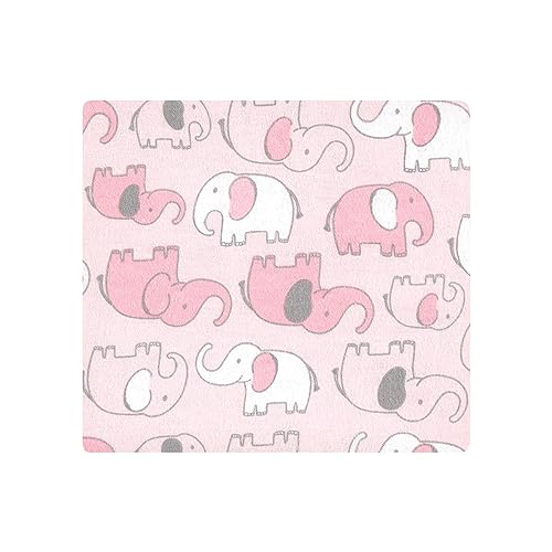 Image of Hudson Baby Unisex Baby Cotton Poly Flannel Receiving Blankets Bundle, Girl New Elephant, One Size