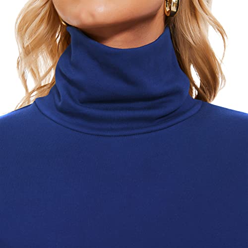 Image of TAIPOVE Cotton Fleece Lined Turtleneck Top for Women Long Sleeve Mock Turtle Neck Lightweight Sweater Thermal Underwear Shirt