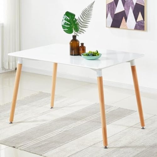 P&N Homewares Halo 4 or 6 Seater Dining Table – Compact Rectangle Table with Solid Wooden Legs – Modern Retro Design – Premium Quality, Easy to Assemble, Perfect for Homes, Apartments, and Offices