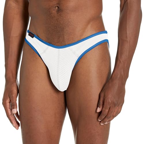 Jack Adams Men's Air Bikini Brief, White/Royal