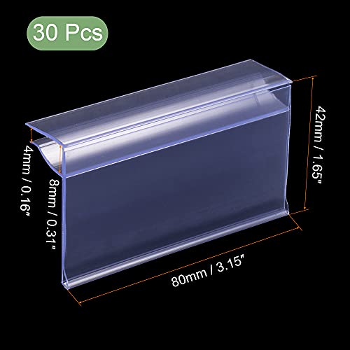 Étiquette support transparent pour étagère verre dressing et cuisine 30 pièces