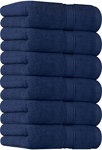 Utopia Towels - Toallas de Mano Grandes de algodón multipropósito para baño, Manos, Cara, Gimnasio y SPA - Dimensiones 41 cm x 71 cm - Paquete de 6 (Azul Marino)