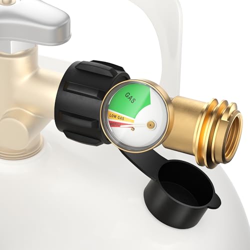 Propane Tank Gauge Level Indicator Universal Propane Gauge for 5-40 lb LP Tank Color Coded Gas Pressure Meter for BBQ Grill RV Camper Heater Leak Detector QCC1/Type 1 Easy to Read Durable
