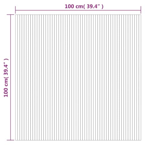 Tapis carré noir en bambou 100x100 cm pour harmoniser un sol moderne