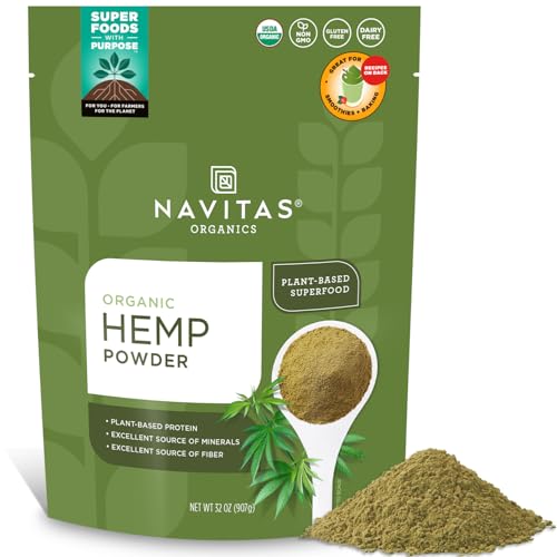 Navitas Organics Hemp Powder, 32 oz. Bag, 30 Servings — Organic, Non-GMO, Cold-Pressed, Gluten-Free…