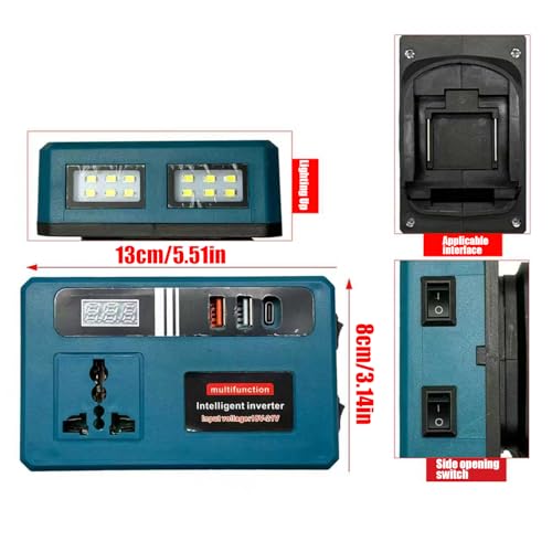 Onduleur de batterie 21V compact avec LED intégrée et système de conversion portable - 5