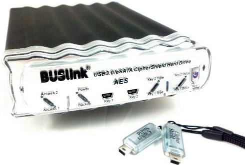 Buslink CipherShield Dual Keys FIPS 140-2 Level 2 HIPAA 512-bit AES USB 3.0/eSATA Hardware Encrypted External Desktop Hard Drive (6TB)