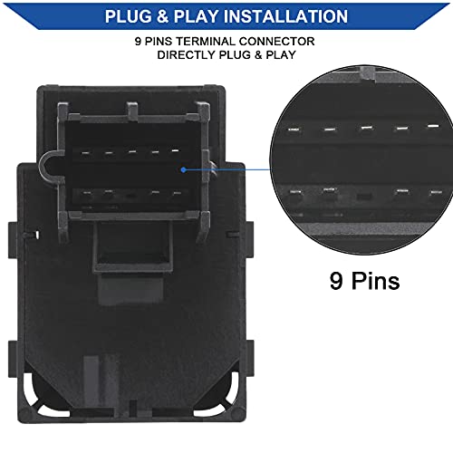 Obaee Power Mirror Switch Compatible With Chevrolet Silverado Tahoe Suburban 2000 2001 2002, Gmc Yukon Sierra, Cadillac, Replaces Oe 15045085 19259975 #TOP2