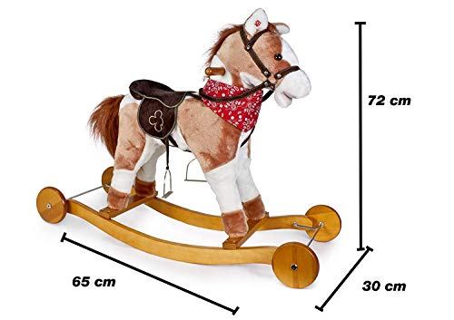 Famosa Softies 760013062 Schaukelpferd mit Rollen und Sound