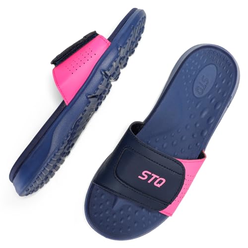 STQ Orthopedic Slides for Women Memory Foam Sandals Arch Support Slide Sandals with Adjustable Hook and Loop