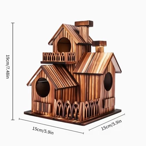 Maison d'oiseaux d'extérieur abri moineaux et mésanges en bois - 7