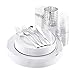 200 Disposable Silver Plastic Plates, Silver Plastic Silverware, Silver Plastic Cups, Silver Linen Napkins, Disposable Party Flatware, Plastic Dinnerware Set Service for 25 Guest,EnjoyLife Inc.
