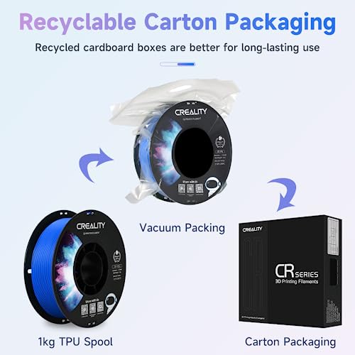 Image of Official Creality TPU Filament, Flexible 3D Printer Filament 1.75mm, 95A Shore High Hardness & Resilience, Dimensional Accuracy + /- 0.03 mm for Most FDM 3D Printers