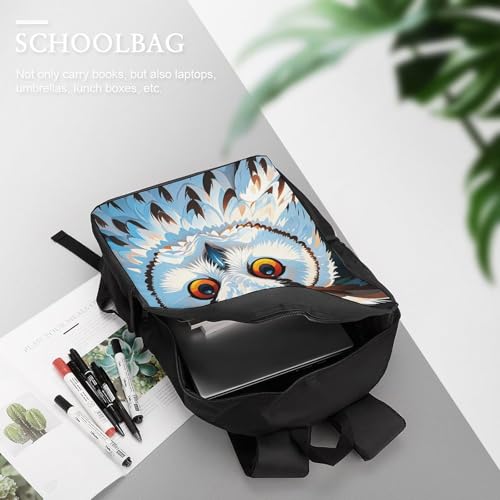 Backpack for Women Men White Owl Themed Animal Rucksack 17 In Laptop Backpack Computer Bag Travel Casual Dayback4