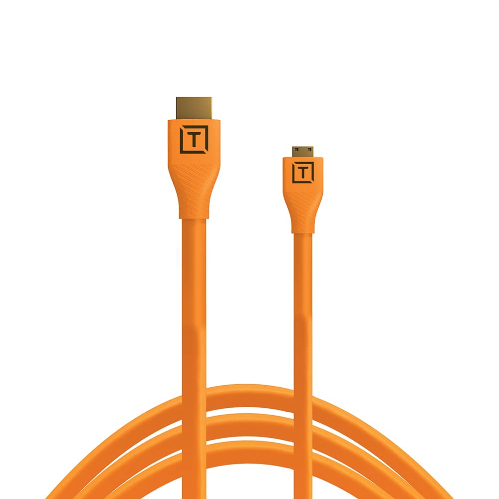 Tether Tools TetherPro cavo HDMI da Micro a HDMI 2.0 4.6m arancio alta visibilità