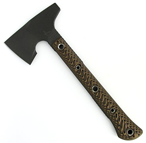 RMJ Tactical Jenny Wren Hammer Pole Tomahawk Hyena Brown 3D G-10 Handle Full Tang