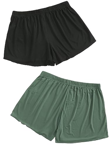 Image of Floerns Women's Plus Size Solid Pajama Shorts 2 Pack Soft Lounge Sleep Shorts