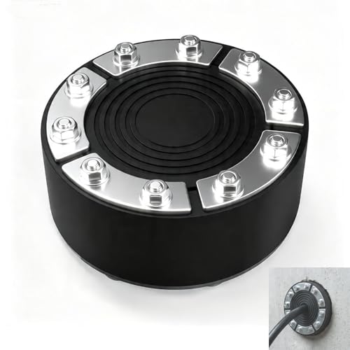 vercleuim Ringraumdichtung 100mm wall Feed-Through Ring Space Seal 100 mm Suitable for Pipe and Cable Diameter 0-55 mm Universal Rubber Sealing Insert with Cold Galvanised Iron Sheet (100mm)