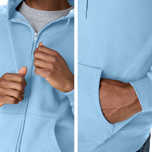 Image of Hanes Men's Zip-up Hoodie, Ecosmart Fleece Full-zip Hoodie for Men, Hooded Sweatshirt