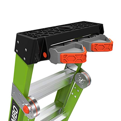 Little Giant Ladders, King Kombo, Industrial, 8 Ft. A Frame, 14 Ft. Extension, Ground Cue, V-bar, Fiberglass, Type 1AA, 375 lbs weight rating, (13814-071)