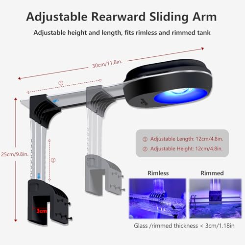 Image of PopBloom RL80 WiFi Reef LED Light, 80W Full Spectrum Marine Reef LED Aquarium Lighting for Soft /LPS Corals & Saltwater Fish Tanks, Built-in Timer, WiFi Phone Programmable, Sunrise Sunset (RL80 WiFi)