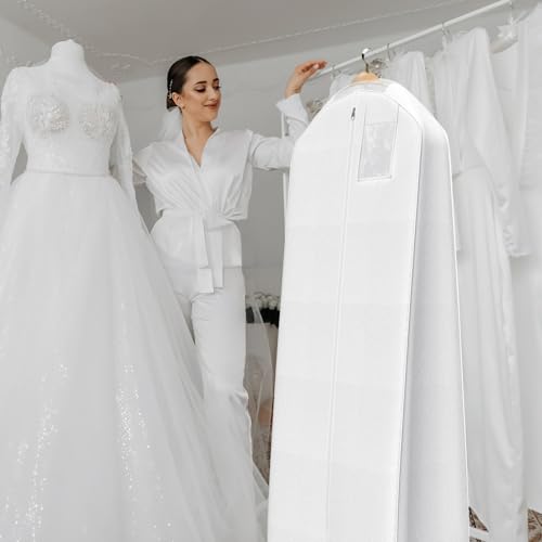 Brautkleidhülle Kleidersack Kleidungsaufbewahrungstasche 180 cm Atmungsaktiver Kleidersack Lange Kleidertasche für oder Lange Mäntel Abendkleider Brautkleider