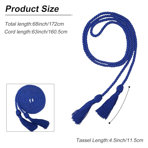 Image of GraduationMall Double Graduation Honor Cords Royal Blue 68 inch
