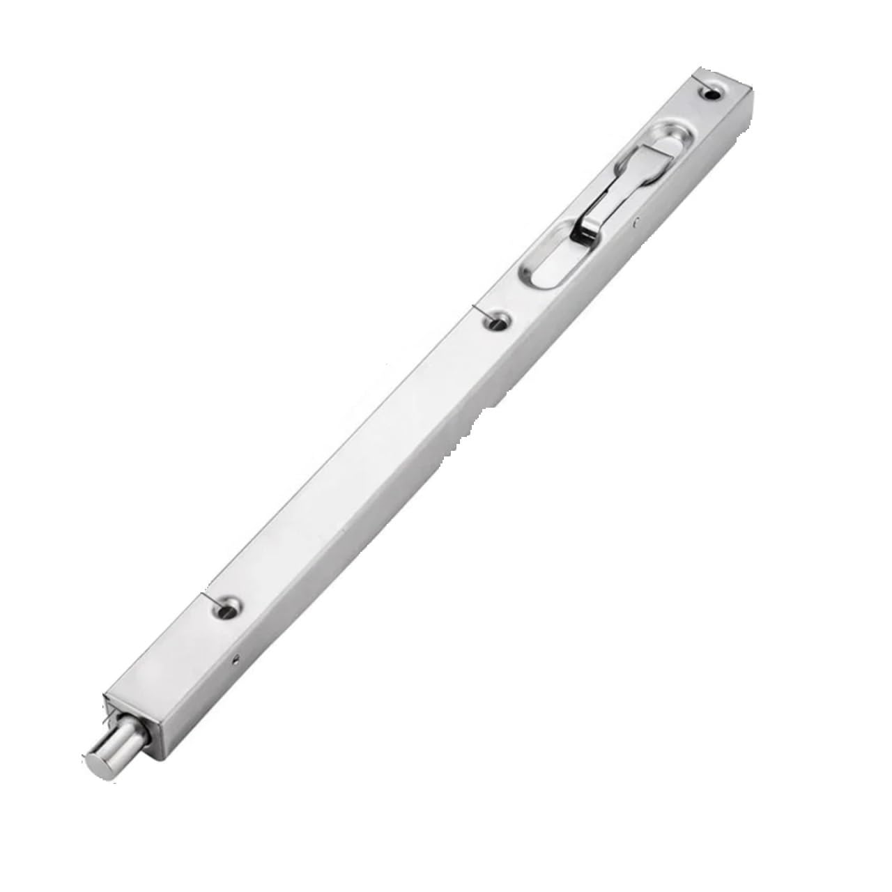 Ayztantine Silvery-12Inch Door Flush Bolt Latch Lock Concealed Door Stainless Steel Flush Bolt Concealed Door Latch Hidden Anti Theft Insert Lock For Double Wooden Doors Security Hardware For Bedroom, Bathroom(Silvery-12Inch)