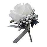 Artificial Silk Rose Corsage / Boutonnieres, Romantic Wedding Rose Flower Corsage Groom Best Man...