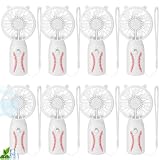 Glooglitter 8 Pcs Mini Handheld Fans Bulk, Battery Operated Portable Personal Cooling with Lanyards, Sports...
