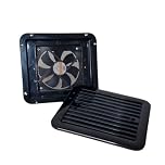 Marvix 12V Extractor Air Vent Side Ventilation Fan Black Electric Exhaust 205 x 185mm For Caravan, Motorhome, Campervan