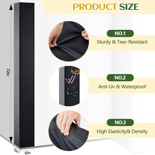 Image of Wonderjune Wall Corner Guards Edge Protector Heavy Duty Foam Corner Protectors for Wall Waterproof 2 Sides Padding for Gyms, Basketball Court, Kindergarten, Playrooms, Garages(6ft,Black)