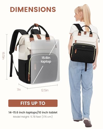 Image of LOVEVOOK Laptop Backpack for Women, 15.6'' Waterproof Nurse Bag Teacher Work Backpack Purse for Women, Travel Computer Backpack for College Office Business Ladies