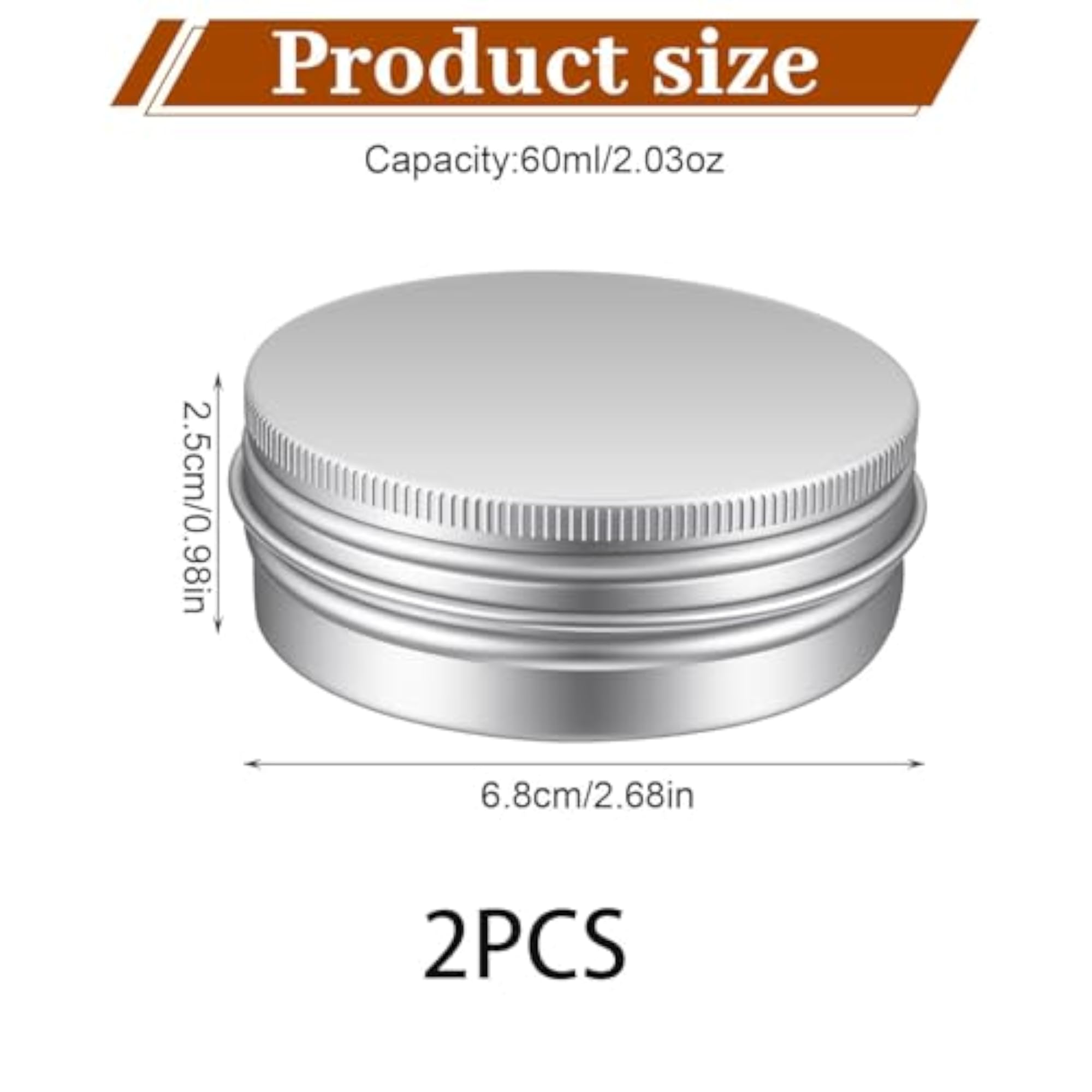 2PCS Cream & Lip Balm Containers, 60ml Circular Design