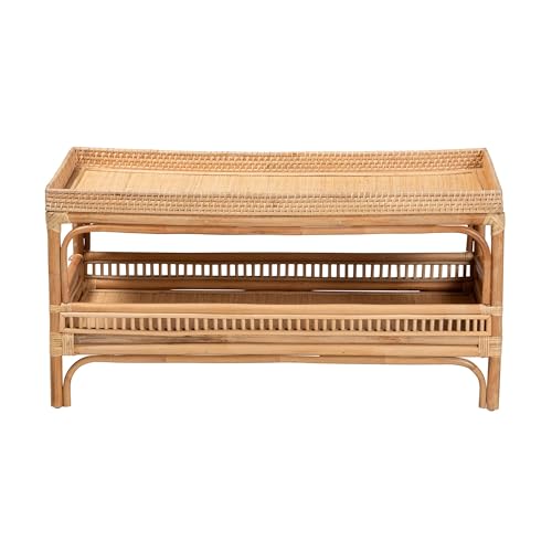 Bali & pari Lombok Modern Bohemian Natural Rattan Coffee Table by bali & pari - Used condition - Image 2