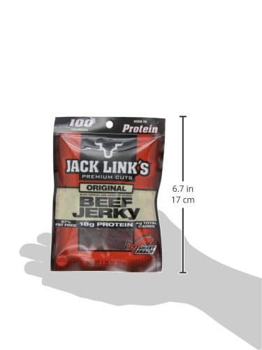 Miniatura 4 de Jack Link's Carne seca de res, paquete de 100 calorías, original, bolsas de 1.25 onzas (paquete de 12)