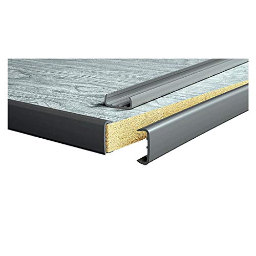 TMW Profiles U Section PVC Furniture Edge Trim 21 × 18 × 8.5mm – Melamine Panel Capping – Durable Finish 1m Length (Silver)