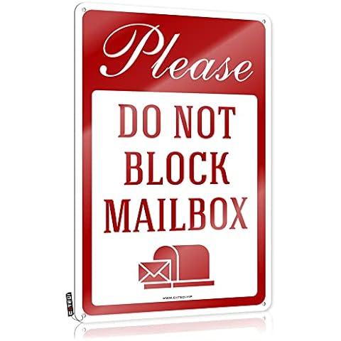 COTECI Notice Please Do Not Block Mailbox Metal Sign No Parking Tin Sign Street Yard Sign Stake Fence Signs 8 * 12in Cover